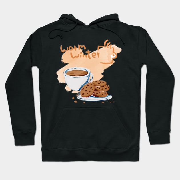 Warm Winter Hot Chocolate And Cookies Hoodie by FabDesign